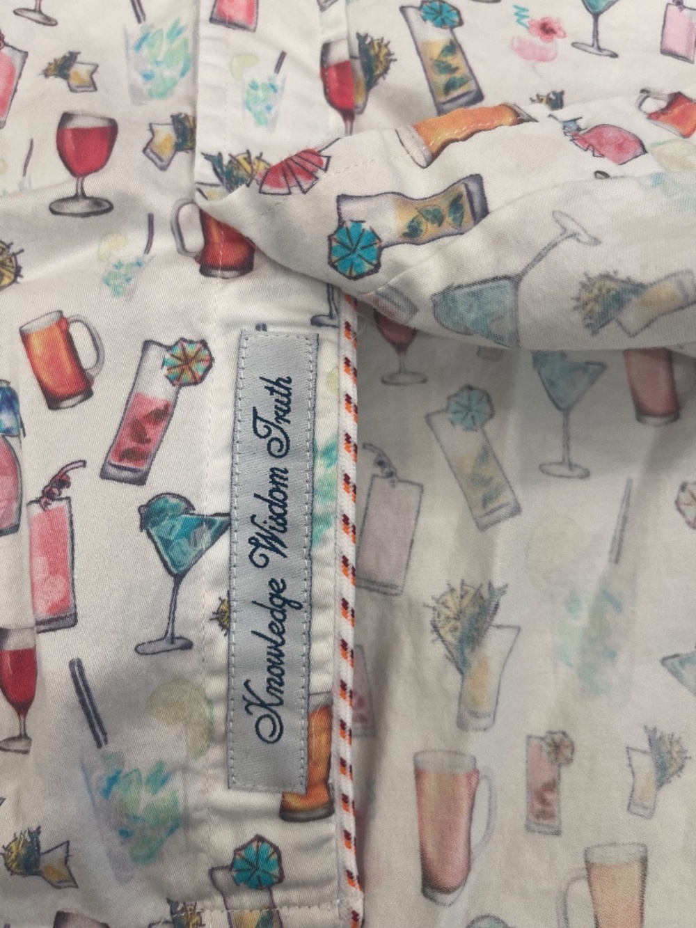 Robert Graham Men's Cotton Cocktail Graphic Print Shirt L Tailored Fit Cuff - Picture 6 of 9